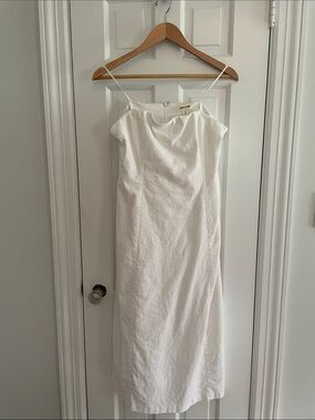 Classic White Strapless Midi Dress by Open Edit
